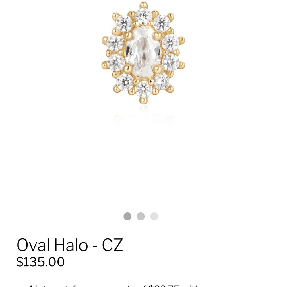 (2) oval halo ember body jewelry ends - Picture 3 of 10